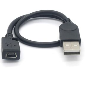 11.4inch Mini b Female to USB A Male Cable minib 5pin Adapter Cable Supports Data Transfer, Charging, and Sync (Mini b) Female-(USB A) Male, 11.4inch