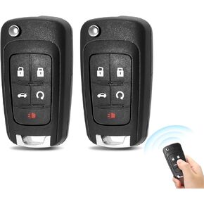 Remote Key Fob Replacement, Pack of 2 Car Flip Key Fob Compatible with Chevy Cruze 2011-2016 Equinox Camaro 2010-2019 Malibu Impala Sonic GMC Monarch Regal Verano Encore Keyless Entry Remote Control