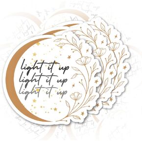 مجموعة من 3 قطع من ملصقات Light It Up ملصق Crescent City Fantasy Reader ملصق Acotar ملصق مضحك ملصق Bookish ملصق Kindle مقاوم للماء من الفينيل مقطوع بالقالب لزجاجة المياه والكمبيوتر المحمول (2 بوصة)