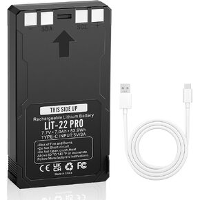 7000mAh lit-22 pro Rechargeable Lithium Battery Pack, Replacement for Spypoint Battery Pack (7.7V/7.0Ah), Compatible with Cellular Trail Cameras Flex-M Flex G-36 Flex-Plus Flex-S (1PCS)