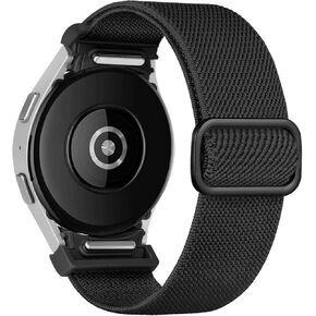 One Click Galaxy Watch 6 Band for Samsung Galaxy Watch FE 7 6 4 5 Band 40mm 44mm/Watch 6 4 Classic 47mm 43mm 42mm 46mm/Watch 5 Pro 45mm, 20mm No Gap Elastic Nylon Sport Band Women Men