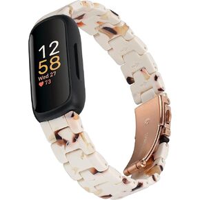 Wongeto Resin Watch Band Compatible with Fitbit inspire 3, Lightweight Adjustable Fashion Bracelet Wristband Replacement Women Men for Inspire 3 Fitness Tracker