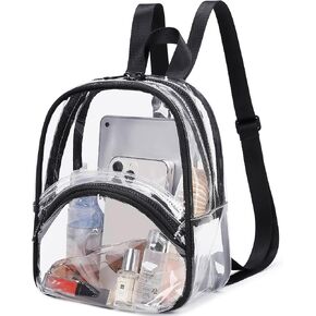 abshoo Clear Mini Backpack For Women Transparent Mini Clear Backpacks Girls Stadium Approved12×12×6 Clear Bag See Through (Blue)