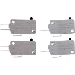Meter Star KW3A Microwave Oven Door Switch 16A 125/250V Door Interloc 2pc Normally Open & 2pc 3 Insert Foot/Pack of 4