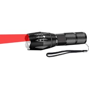 Red Light Flashlight, 2 in 1 LED Red Light and White Lights, Adjustable Focus, Compact Red Light Flashlight for Hunting, Astronomy, Camping