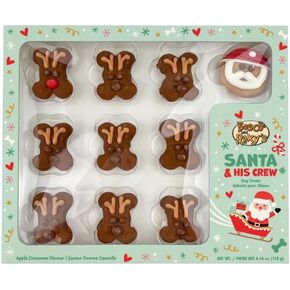 Midlee Santa & His Reindeer Christmas Dog Cookie Treats