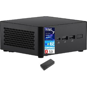 ASUS NUC 14 Pro Tall AI Powered Mini Desktop (Intel Ultra 7-155H, Intel Arc, 32GB DDR5, 512GB PCIe SSD, 2 Thunderbolt 4, WiFi 6E, Bluetooth 5.3, 120W PSU, RJ-45, 2 HDMI, Win 11 Home) w/USB-C Dock