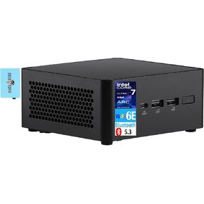 ASUS NUC 14 Pro Tall AI Powered Mini Desktop (Intel Ultra 7-155H, Intel Arc, 8GB DDR5, 128GB PCIe SSD + 500GB HDD, 2 Thunderbolt 4, WiFi 6E, Bluetooth 5.3, Win 11 Pro) w/DKZ USB Port Expander
