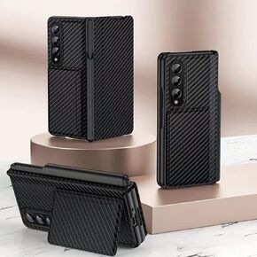 Wallet Case for Samsung Galaxy Z Fold 3 with S Pen Holder and Kickstand, Artificial Leather Fully Wrapped Noble and Elegant Fully Protected Hard Case (Brown) in Kuwait