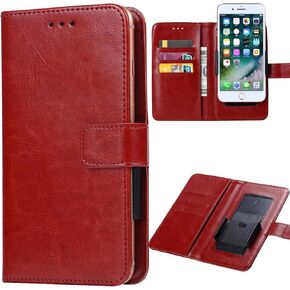 Compatible with Vortex J24 Case Vortex J24 6.5" Phone Case Vortex J24 2024 Wallet Phone Case [Universal PU Leather Flip Wallet Case with Credit Card Holder Slots] -red