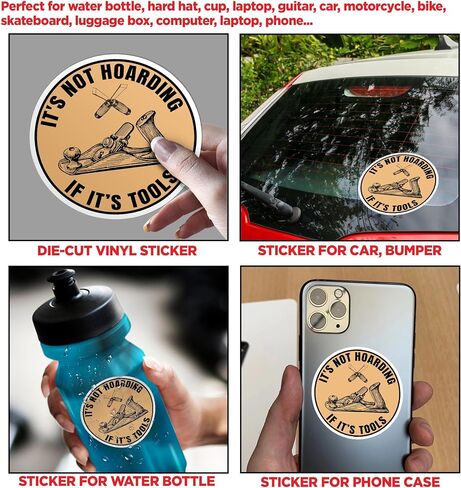 (3Pcs) It's Not Hoarding If Its Tools Stickers, 2" Funny Carpenter Wood Worker Die-Cut Waterproof Vinyl Sticker for Hard Hat Laptop Water Bottle Phone Kindle Decal Stuff Gifts for Woodworker 2 Inches in Kuwait