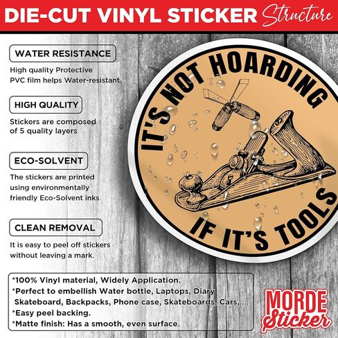 (3Pcs) It's Not Hoarding If Its Tools Stickers, 2" Funny Carpenter Wood Worker Die-Cut Waterproof Vinyl Sticker for Hard Hat Laptop Water Bottle Phone Kindle Decal Stuff Gifts for Woodworker 2 Inches in Kuwait