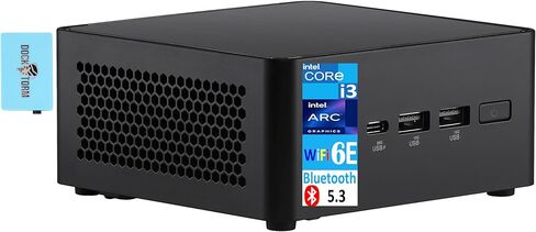 كمبيوتر مكتبي صغير ASUS NUC 14 Pro (Intel Core 3 100U، Intel Graphics Shared، 16 جيجابايت DDR5، 128 جيجابايت PCIe SSD + 500 جيجابايت HDD، 2 Thunderbolt 4، WiFi 6E، Bluetooth 5.3، 90W PSU، Win 11 Home) مع موسع منفذ USB DKZ in Saudi Arabia