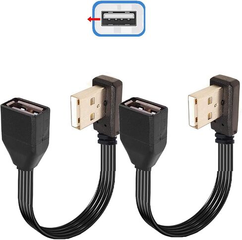 USB Extension Cable USB Device with The USB 2.0 Port of Your PC, Notebook, or USB This 90 Degree USB Cable is USB Male to Female Data Cable Left and Right UP Angle (AMLE-AF, 10CM) in Kuwait