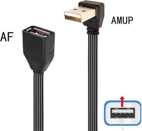 USB Extension Cable USB Device with The USB 2.0 Port of Your PC, Notebook, or USB This 90 Degree USB Cable is USB Male to Female Data Cable Left and Right UP Angle (AMLE-AF, 10CM) in Kuwait
