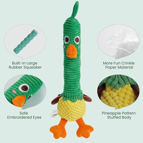 Nocciola Dog Plush Toys, Interactive Dog Toys to Keep Them Busy, Squeaky Dog Toys with Crinkle Paper, Rope Dog Chew Toys for Small and Medium Dogs, 2 Pack in Saudi Arabia