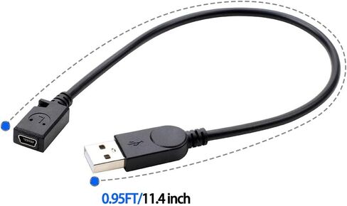 11.4inch Mini b Female to USB A Male Cable minib 5pin Adapter Cable Supports Data Transfer, Charging, and Sync (Mini b) Female-(USB A) Male, 11.4inch in Saudi Arabia
