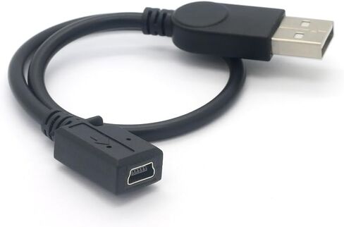 11.4inch Mini b Female to USB A Male Cable minib 5pin Adapter Cable Supports Data Transfer, Charging, and Sync (Mini b) Female-(USB A) Male, 11.4inch in Saudi Arabia