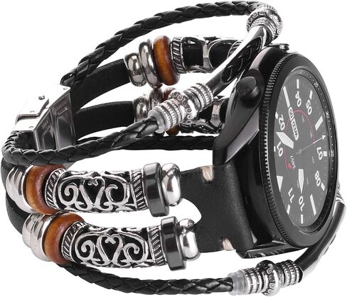 Bands Compatible with Garmin Venu 2/Venu 3/Vivoactive 4 45mm Watch/Samsung Galaxy Watch 3 45mm/Gear S3 Frontier/Classic/Galaxy Watch 46mm, 22mm Leather Vintage Bracelet for Band for Men&Women in Saudi Arabia