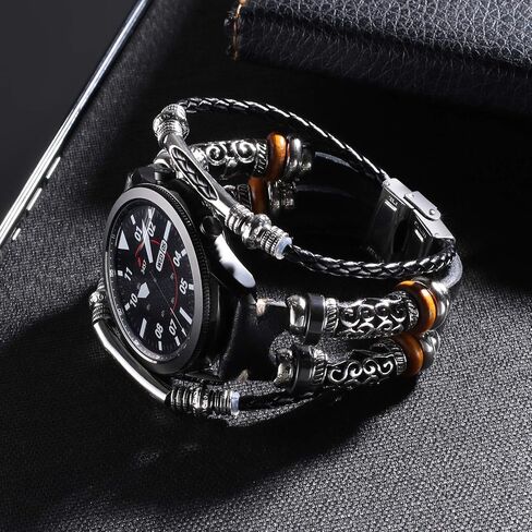 Bands Compatible with Garmin Venu 2/Venu 3/Vivoactive 4 45mm Watch/Samsung Galaxy Watch 3 45mm/Gear S3 Frontier/Classic/Galaxy Watch 46mm, 22mm Leather Vintage Bracelet for Band for Men&Women in Saudi Arabia