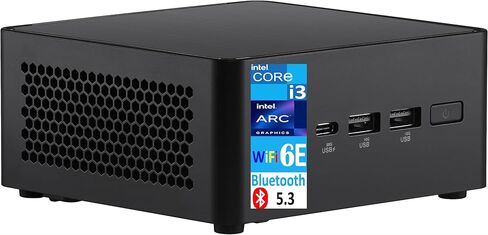 كمبيوتر مكتبي صغير ASUS NUC 14 Pro (Intel Core 3 100U، Intel Graphics Shared، 16 جيجابايت DDR5، 512 جيجابايت PCIe SSD + 2 تيرابايت HDD، 2 Thunderbolt 4، WiFi 6E، Bluetooth 5.3، 90W PSU، Win 11 Home) مع موسع منفذ USB DKZ in Saudi Arabia