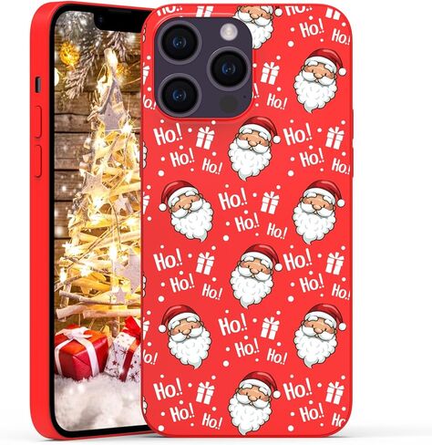 حافظة هاتف آيفون 15 برو ماكس لعيد الميلاد سانتا كلوز، تصميم عيد الميلاد ناعم لطيف أحمر جميل ولطيف ومرن غطاء هاتف واقٍ لهاتف آيفون 15 برو ماكس in Kuwait