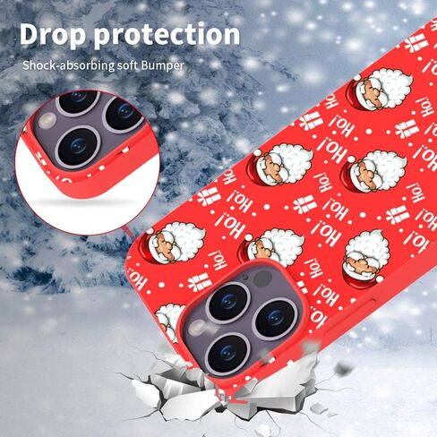 حافظة هاتف آيفون 15 برو ماكس لعيد الميلاد سانتا كلوز، تصميم عيد الميلاد ناعم لطيف أحمر جميل ولطيف ومرن غطاء هاتف واقٍ لهاتف آيفون 15 برو ماكس in Kuwait