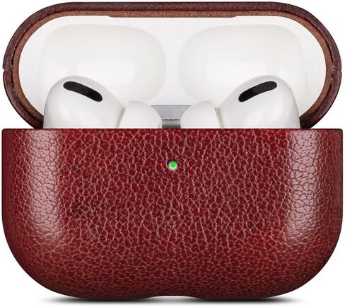 Leather Case - for AirPods Pro 2 Case Cover - Selected Skin-Friendly Leather, Carbon Fibre Texture, Handmade Drop Protective Hard Cover for AirPods Pro 2nd Generation Earbuds - White in Saudi Arabia