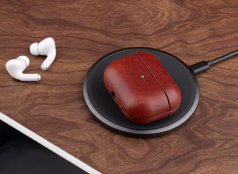 Leather Case - for AirPods Pro 2 Case Cover - Selected Skin-Friendly Leather, Carbon Fibre Texture, Handmade Drop Protective Hard Cover for AirPods Pro 2nd Generation Earbuds - White in Saudi Arabia