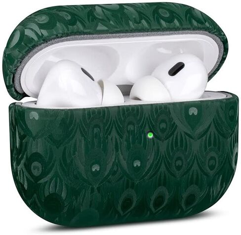 Leather Case - for AirPods Pro 2 Case Cover - Selected Skin-Friendly Leather, Carbon Fibre Texture, Handmade Drop Protective Hard Cover for AirPods Pro 2nd Generation Earbuds - White in Saudi Arabia