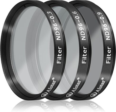 مرشح ألوان عدسة تلسكوب القمر مقاس 1.25 بوصة من Alstar ND96-0.9 ND96-0.6 ND96-0.3 Kit - ناقل حركة بنسبة 13 بالمائة لعدسة التلسكوب يقلل من سطوع أسطح القمر بشكل عام in Kuwait