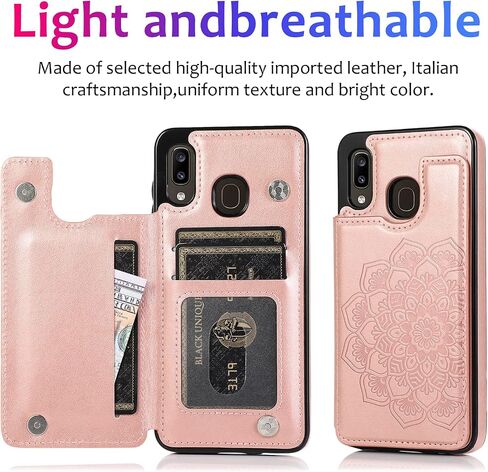 Asuwish Compatible with Samsung Galaxy A11 Case and Tempered Glass Screen Protector Cover Cell Card Holder Slot Kickstand Flip Folio Phone Cases for Glaxay A 11 Gaxaly 11A Samsunga11phone Rose Gold in Saudi Arabia
