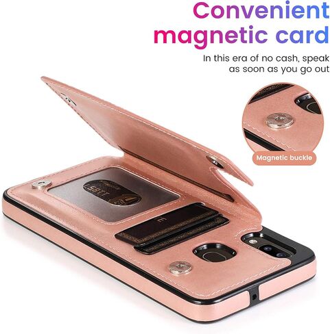 Asuwish Compatible with Samsung Galaxy A11 Case and Tempered Glass Screen Protector Cover Cell Card Holder Slot Kickstand Flip Folio Phone Cases for Glaxay A 11 Gaxaly 11A Samsunga11phone Rose Gold in Saudi Arabia