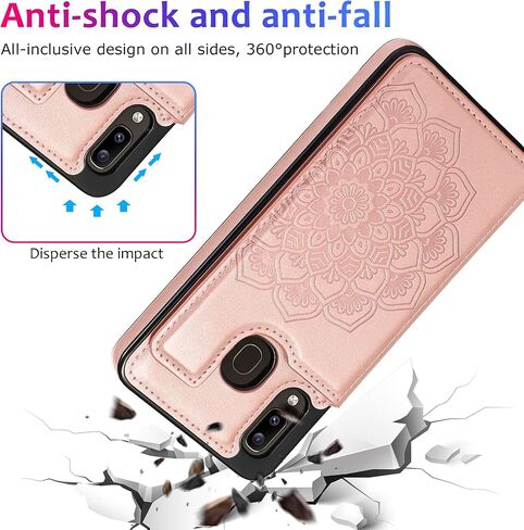 Asuwish Compatible with Samsung Galaxy A11 Case and Tempered Glass Screen Protector Cover Cell Card Holder Slot Kickstand Flip Folio Phone Cases for Glaxay A 11 Gaxaly 11A Samsunga11phone Rose Gold in Saudi Arabia