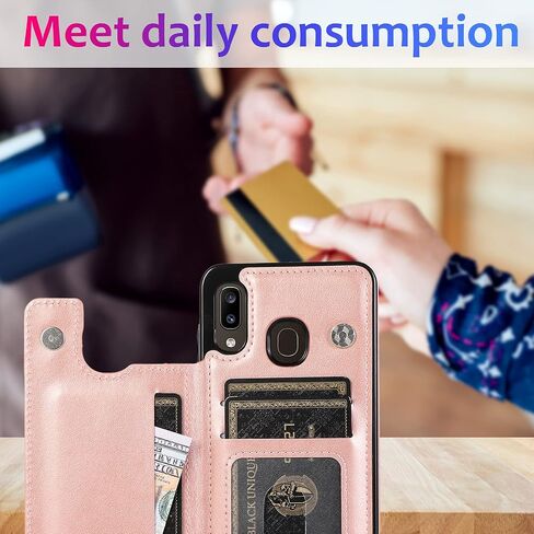 Asuwish Compatible with Samsung Galaxy A11 Case and Tempered Glass Screen Protector Cover Cell Card Holder Slot Kickstand Flip Folio Phone Cases for Glaxay A 11 Gaxaly 11A Samsunga11phone Rose Gold in Saudi Arabia