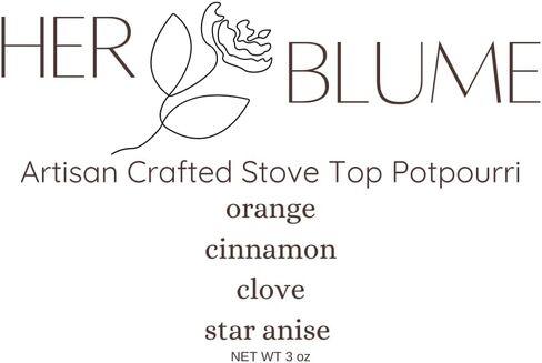 HerBlume 3oz Stovetop Potpourri, Simmer Pot Kit, Non Toxic Aroma, Office Gift, Natural Ingredients, Gift Basket, Natural Aroma, Orange, Rosemary, Allspice, Cinnamon, Glass Stovetop Pot in Saudi Arabia