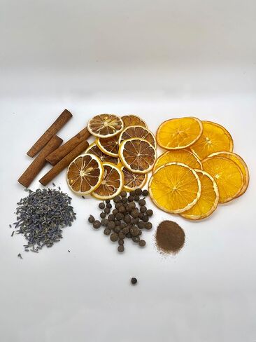 HerBlume 3oz Stovetop Potpourri, Simmer Pot Kit, Non Toxic Aroma, Office Gift, Natural Ingredients, Gift Basket, Natural Aroma, Orange, Rosemary, Allspice, Cinnamon, Glass Stovetop Pot in Saudi Arabia
