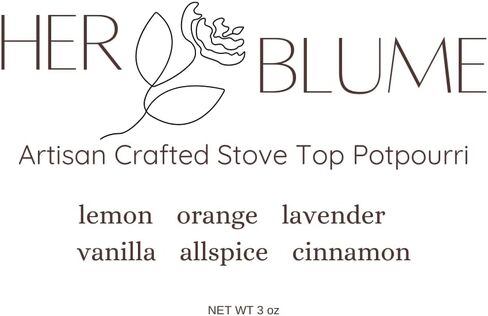 HerBlume 3oz Stovetop Potpourri, Simmer Pot Kit, Non Toxic Aroma, Office Gift, Natural Ingredients, Gift Basket, Natural Aroma, Orange, Rosemary, Allspice, Cinnamon, Glass Stovetop Pot in Saudi Arabia
