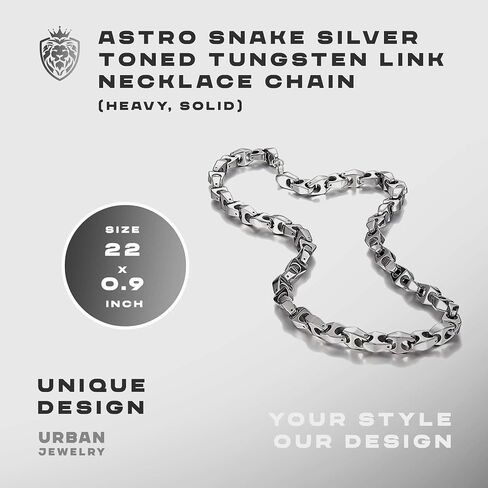 URBAN JEWELRY قلادة من التنغستن للرجال مقاس 22 بوصة مصنوعة من الفضة in Kuwait