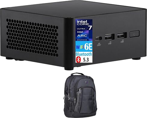 ASUS NUC 14 Pro Tall AI Powered Mini Desktop (Intel Ultra 7-155H, Intel Arc, 16GB DDR5, 256GB PCIe SSD + 1TB HDD, 2 Thunderbolt 4, WiFi 6E, Bluetooth 5.3, 120W PSU, Win 11 Home) w/Premium Backpack in Saudi Arabia