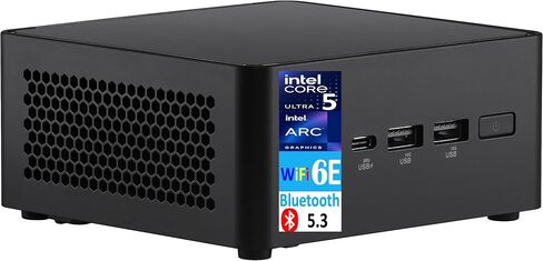 ASUS NUC 14 Pro Slim AI Powered Mini Desktop (Intel Ultra 5-125H, Intel Arc Shared, 32GB DDR5, 4TB PCIe SSD, 2 Thunderbolt 4, WiFi 6E, Bluetooth 5.3, 120W PSU, RJ-45, Win 11 Home) w/USB-C Dock in Saudi Arabia