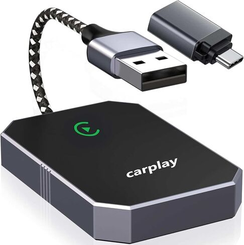 محول Carplay اللاسلكي، يحول محول carplay السلكي إلى لاسلكي لأجهزة iPhone، قابس التحكم اللاسلكي وتشغيل Carplay للسيارات من 2017 ولهاتف Apple iPhone iOS 10+ in Kuwait