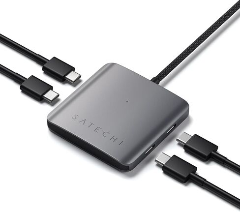 موزع Satechi USB C - 4 منافذ USBC Hub - محول USB C Hub متعدد المنافذ - نقل البيانات فقط (بدون شحن/فيديو) - موزع USBC لأجهزة MacBook Pro/Air M2، M1 Pro & Max، iPad Pro M2، iPad Air M1 in Kuwait