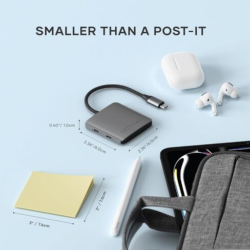 موزع Satechi USB C - 4 منافذ USBC Hub - محول USB C Hub متعدد المنافذ - نقل البيانات فقط (بدون شحن/فيديو) - موزع USBC لأجهزة MacBook Pro/Air M2، M1 Pro & Max، iPad Pro M2، iPad Air M1 in Kuwait