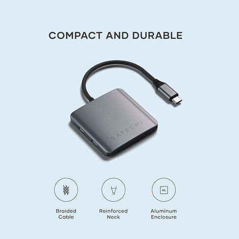 موزع Satechi USB C - 4 منافذ USBC Hub - محول USB C Hub متعدد المنافذ - نقل البيانات فقط (بدون شحن/فيديو) - موزع USBC لأجهزة MacBook Pro/Air M2، M1 Pro & Max، iPad Pro M2، iPad Air M1 in Kuwait