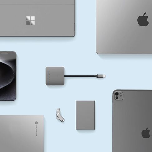 موزع Satechi USB C - 4 منافذ USBC Hub - محول USB C Hub متعدد المنافذ - نقل البيانات فقط (بدون شحن/فيديو) - موزع USBC لأجهزة MacBook Pro/Air M2، M1 Pro & Max، iPad Pro M2، iPad Air M1 in Kuwait