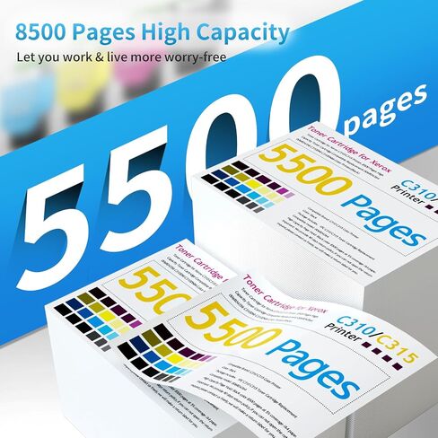 Black Toner for Xerox C315 C310 Printer,8,000 Pages High Capacity Ink Cartridge Replacement 006R04364 Code Compatible 006R04356 Standard Capacity C310/DNI C315/DNI Color Multifunction Printer(Black) in Saudi Arabia