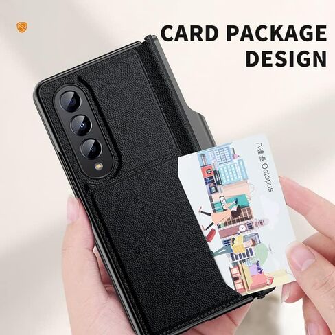 Wallet Case for Samsung Galaxy Z Fold 3 with S Pen Holder and Kickstand, Artificial Leather Fully Wrapped Noble and Elegant Fully Protected Hard Case (Brown) in Saudi Arabia