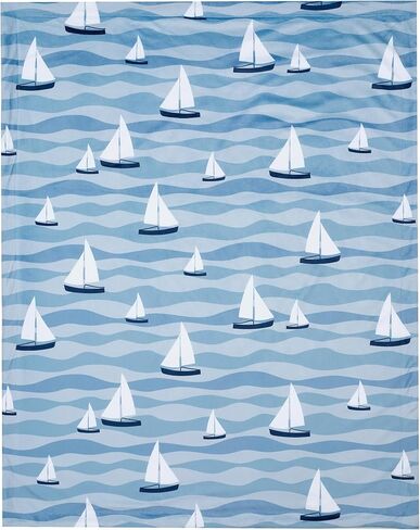 بطانية أطفال من الصوف المطبوع باللون الأبيض/الأزرق بتصميم Lambs & Ivy Playful Elephant in Kuwait