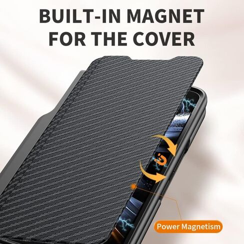 Wallet Case for Samsung Galaxy Z Fold 3 with S Pen Holder and Kickstand, Artificial Leather Fully Wrapped Noble and Elegant Fully Protected Hard Case (Brown) in Saudi Arabia